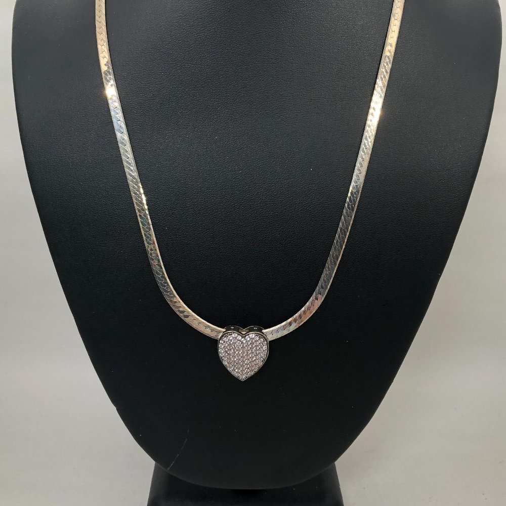 Sterling CZ Studded Enhancer on Reversible Omega